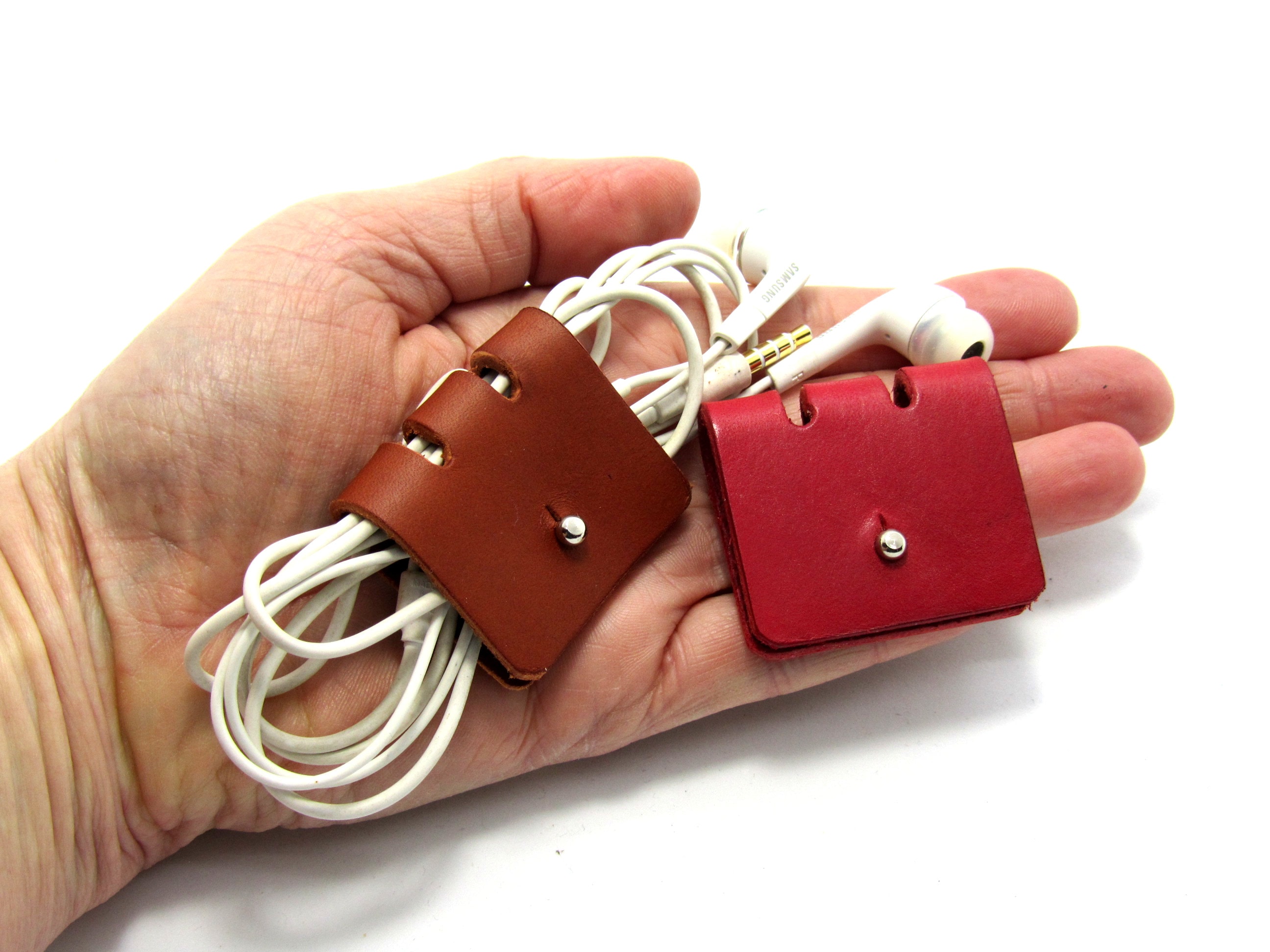 Cable organizer, Personalized Initial, leather cable tidies, Cable Winder, USB, Earphone holder,Stocking filler, mother&#39;s day gift,   kids