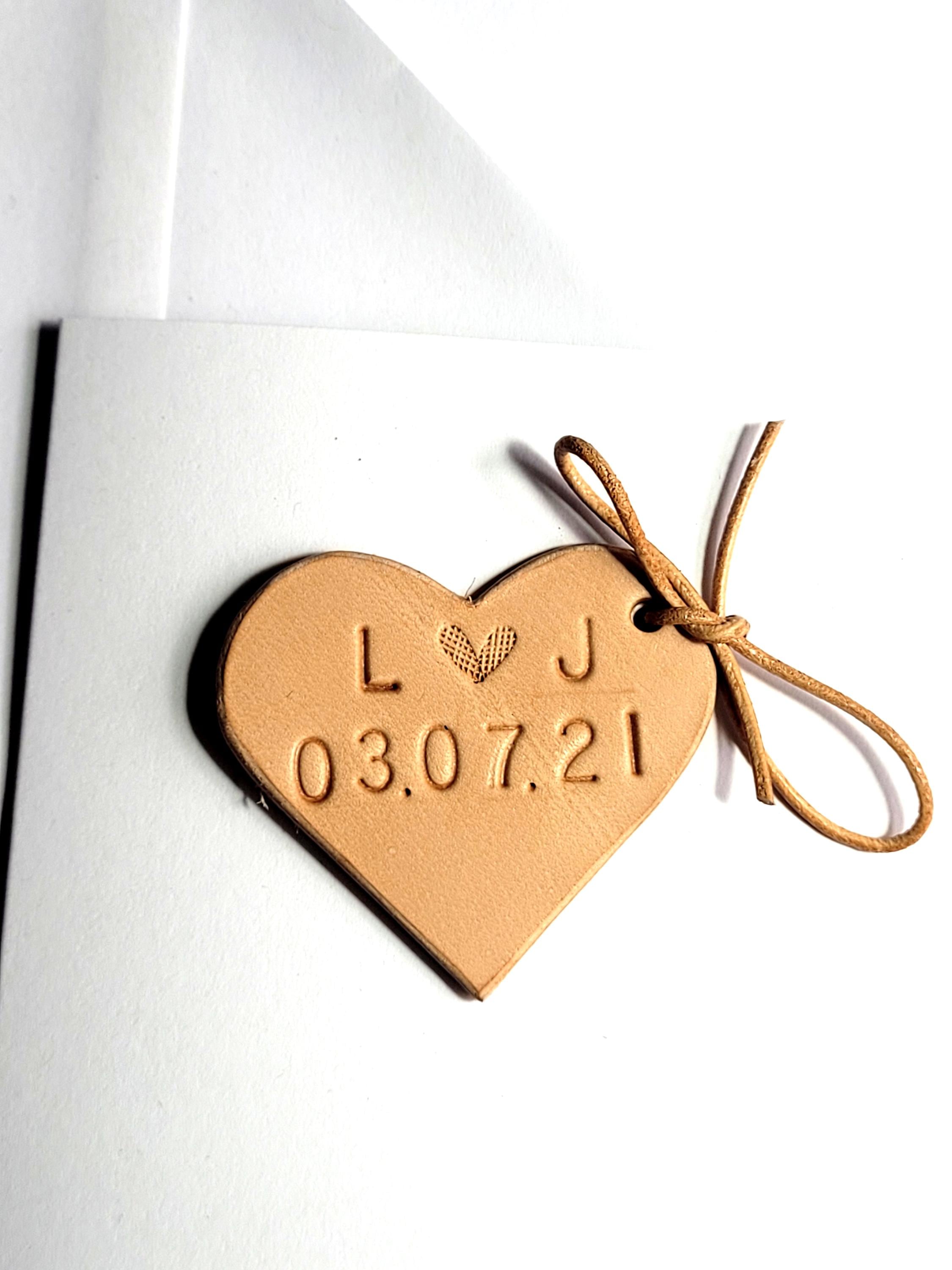 Personalized leather anniversary card, 3rd year Anniversary card, leather wedding Anniversary gift, anniversary gift for him, gift for Her