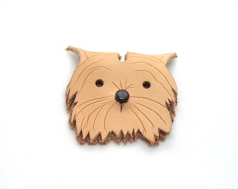 Cable organizer, Yorkshire terrier cable tidy leather cable holder, mobile accessories, Cable Winder, USB, Earphone holder, Yorkie, kids,