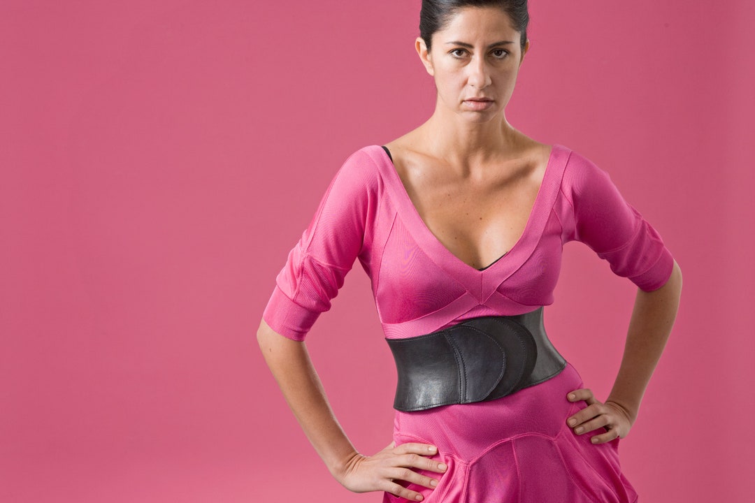 Her Brown Leather Cincher