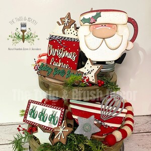 Handpainted Santa Claus Cookie Tiered Tray Set: Christmas Decor