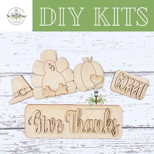 Give Thanks Add-on for Interchangeable Farmhouse Inserts | 12&quot; Farmhouse Truck | Thanksgiving Truck | Turkey | Thanksgiving Interchangeable