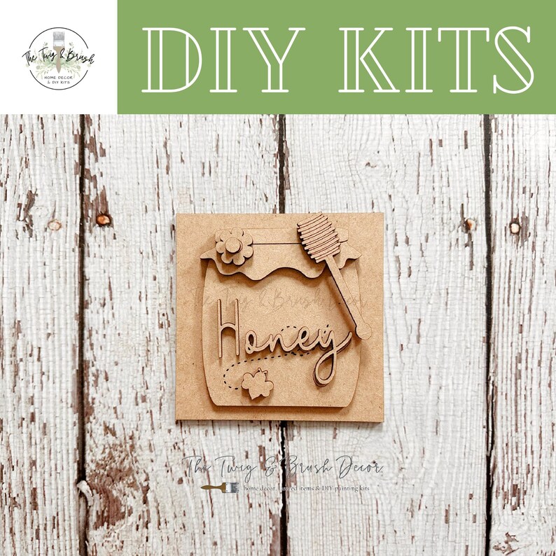 DIY Insert Honey Bee Interchangeable Kit - Paintable Spring Square ...