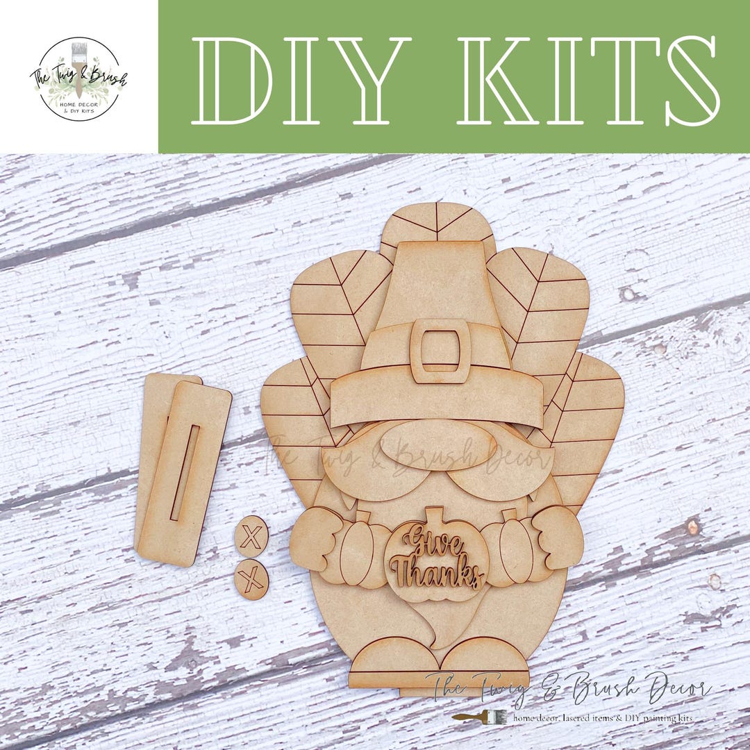 DIY Paint Kit for Thanksgiving Turkey Gnome Pilgrim Shelf Sitter - Etsy