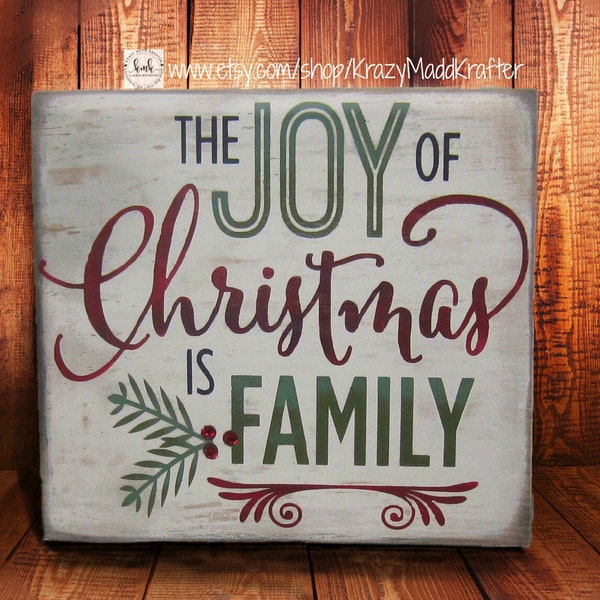 Joy of Christmas wood sign-Christmas wood sign-Joyful Christmas Family sign-Joy of Christmas sign-Spirit of Christmas & Family wood sign