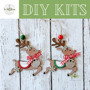 Personalized Reindeer Christmas Ornament SVG File | Laser Cut File | Christmas Tree | Ornament | Reindeer| Personalized Ornament | Santa