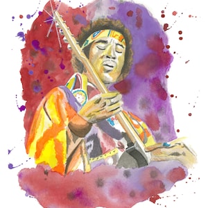 Jimmy Hendrix Druck mit schwarzen Matt