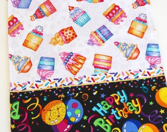 Happy Birthday and Stars Table Runner