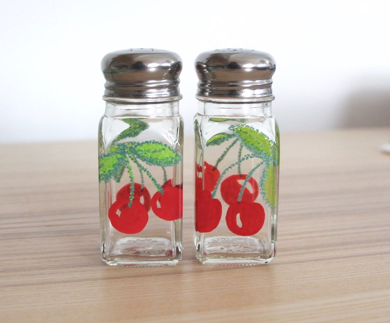 Cherries Salt and Pepper Shakers Boho Style Salt and Pepper Shakers Free Shipping