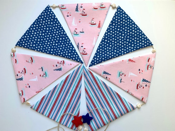 Sailboat Banner Nautical Garland Sailboat Garland Patriotic Banner Free Shipping