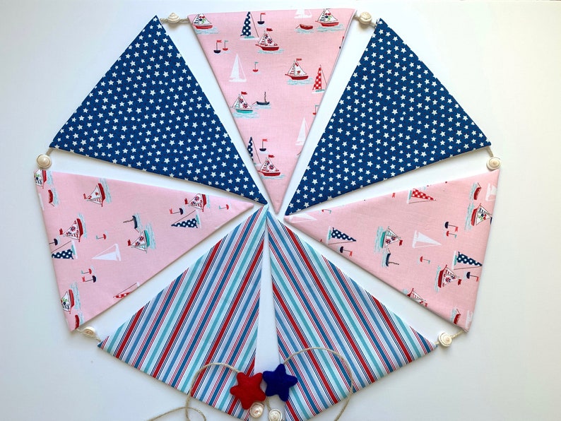 Sailboat Banner Nautical Garland Sailboat Garland Patriotic Banner Free Shipping