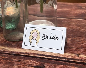 Personalised Wedding Place Settings - for the Bride and Groom, Bridesmaids and Top Table