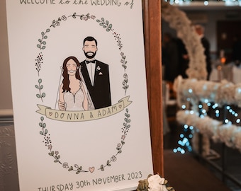 Welcome to our Wedding Board - Personalised Illustration Welcome Sign - Digital File Only