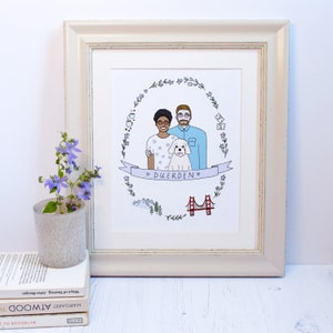 Personalised Art Family Portrait - Including Pets - Custom Print - Custom Illustration