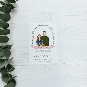 Save the Dates with Custom Couple Portrait Digital Only Personalised Save the Dates image 9