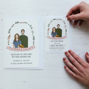 Save the Dates with Custom Couple Portrait Digital Only Personalised Save the Dates image 5