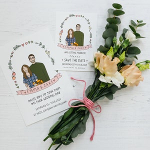 Save the Dates with Custom Couple Portrait Digital Only Personalised Save the Dates image 7