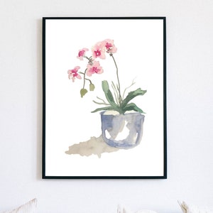 Watercolor Orchid Home Decor Art Print of Original Painting Gift