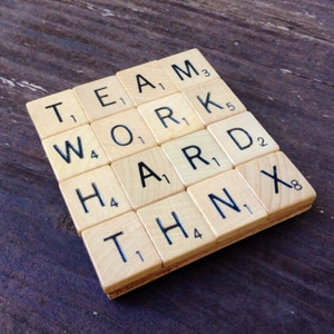 Employee Gift, TEAM WORK, Drink Coaster, Employee Appreciation gift, free customization, coworker gift, office gift
