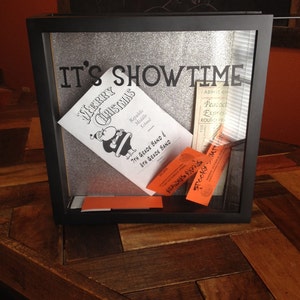 IT'S SHOWTIME Box, 12x12", Shadow Box, Ticket Stub Boxes, Movie Tickets, Broadway Shows, Memory Box, Actress Gift, Actor Gift, Theater Gift