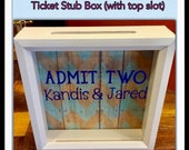ADMIT TWO, Ticket Shadow Box, 8x8, Wedding Gift, Anniversary Gift, couple Gift, Gift for husband, Gift for wife, Ticket Stubs