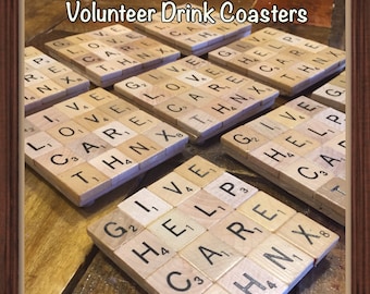 Volunteer APPRECIATION, 10+ Drink Coasters, Employee appreciation, Office gifts, employee gifts, Library Volunteers, teacher gifts