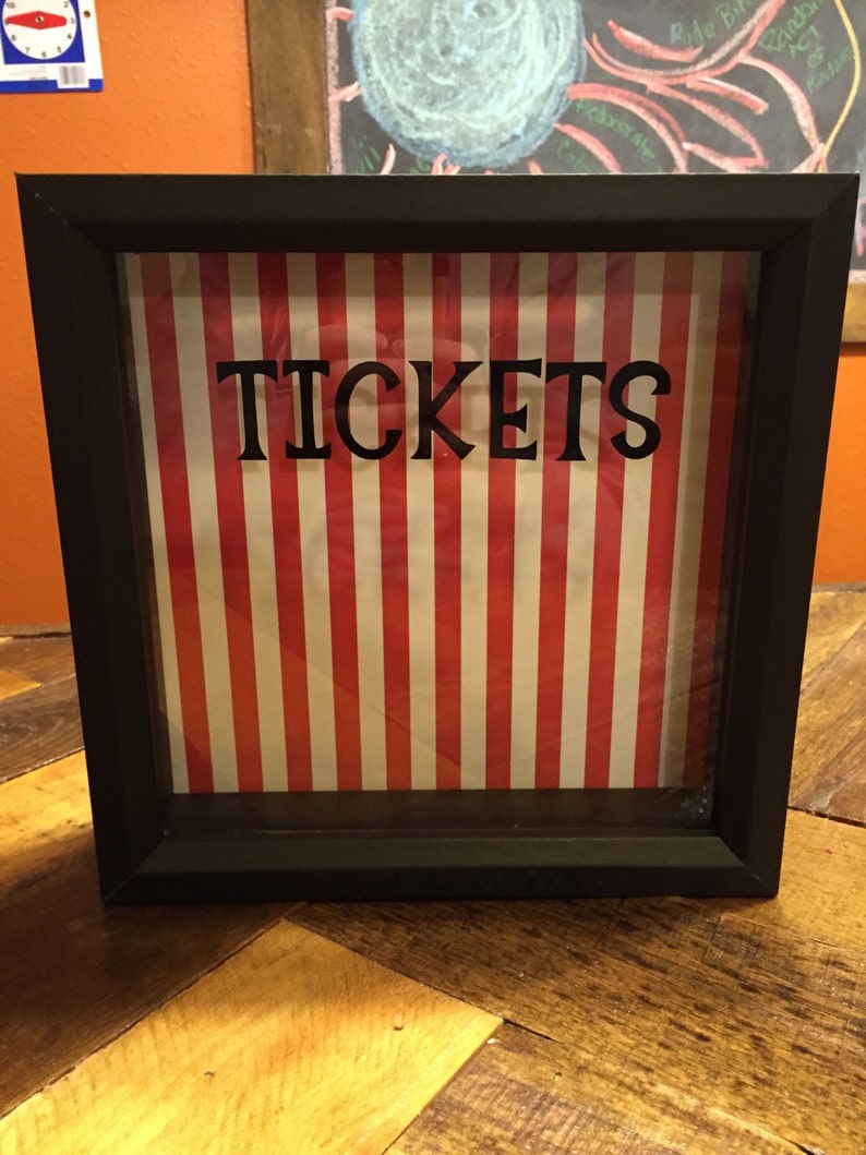 TICKETS Ticket Stub Box 8x8 Shadow Box Ticket Holder Etsy UK