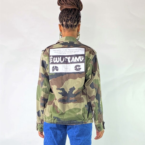 veste camouflage motif wu tang et imprimé graphique