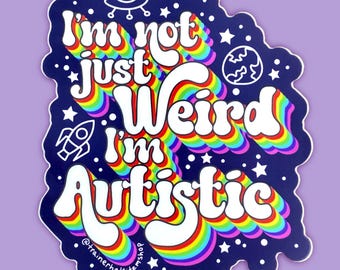 Autism Pride Sticker | Neurodiversity Awareness, Psychedelic Font
