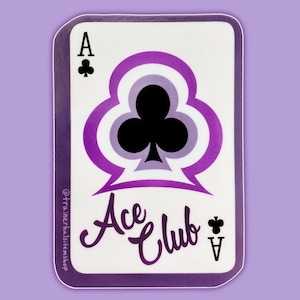 Asexual Pride Sticker “Ace Club” Vinyl Waterproof LGBTQIA Queer Playing Card Decal