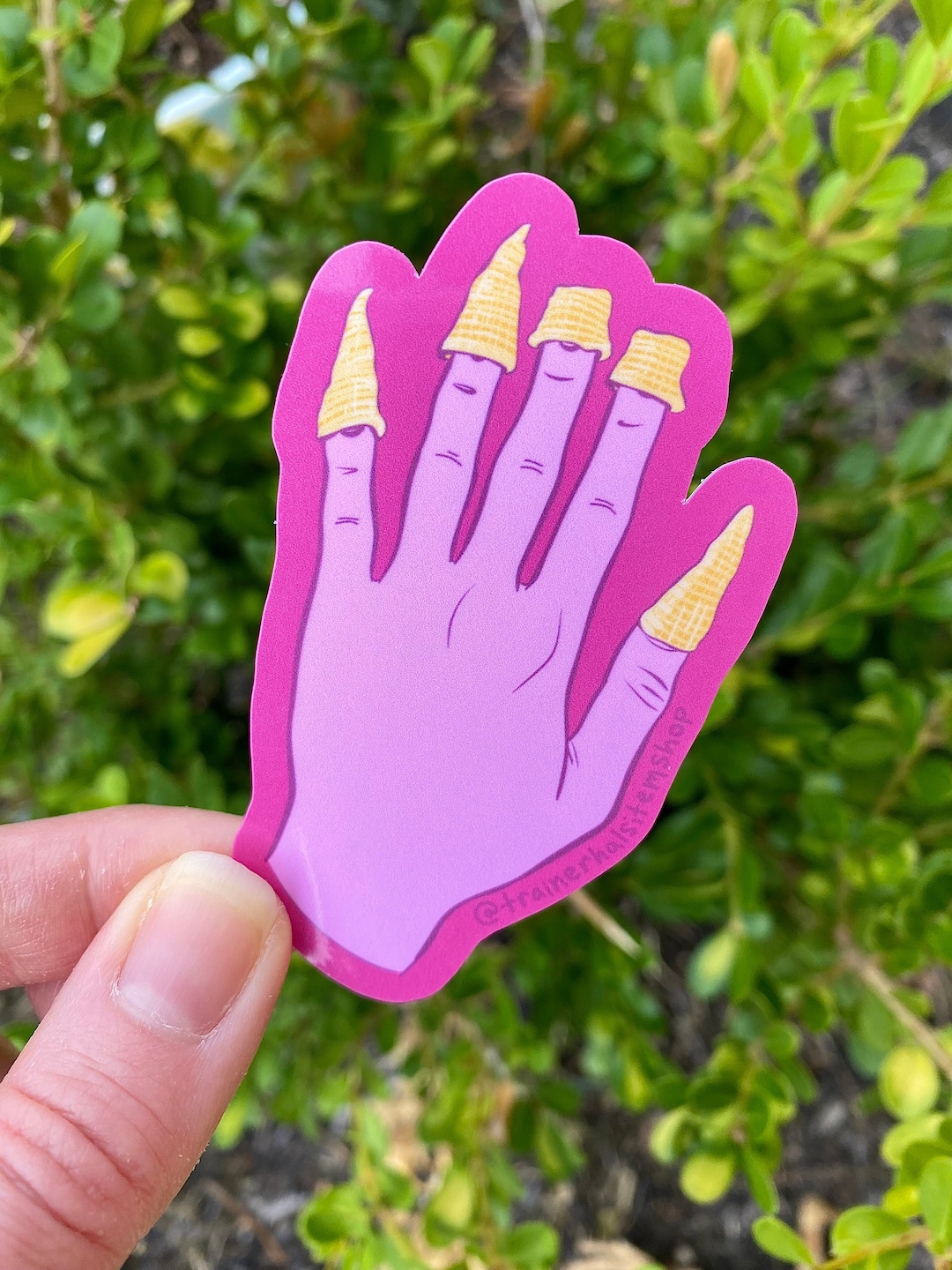 Bugles Fingers Sticker Lesbian Pride LGBTQIA Nails Bisexual 90s Vinyl
