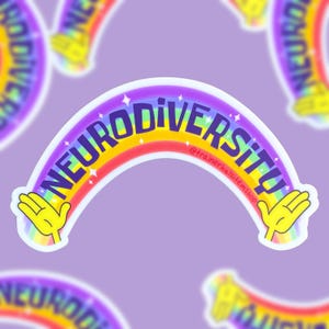 Neurodiversity Pride Sticker Cartoon Sponge Guy Rainbow Neurodivergent Autism ADHD Waterproof Vinyl Decal Neurospicy Diversity Awareness