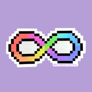 Neurodiversity Pride Pixel Infinity Sticker Rainbow Symbol Neurodivergent Autism ADHD OCD PTSD Bipolar bpd Neurospicy