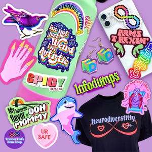 Autism Cake Sticker, Pink Kawaii Meme, Neurodivergent Pride image 4