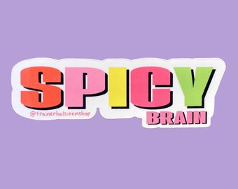 Spicy Brain Sticker - 90s Neurodiversity Glossy Vinyl