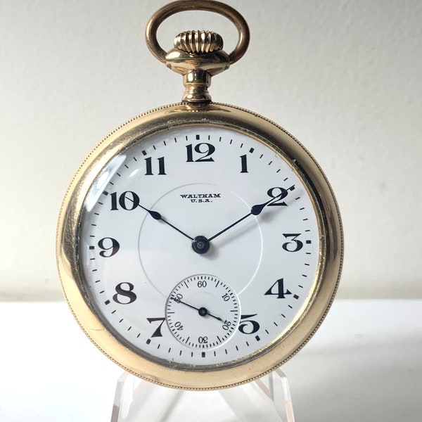 Fully working Waltham grade 625 high grade antique 17 jewels 16s Pocket watch from 1918 Gold filled excellent condition FWO