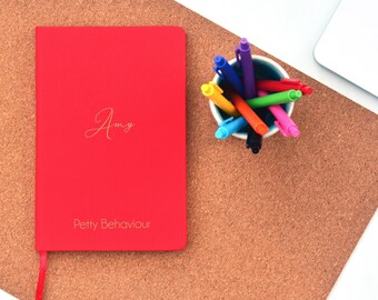Petty behaviour , modern calligraphy font journal, soft cover notebook, girly notebook, prayer journal, leaving for college gift