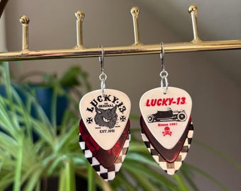Vintage Lucky 13 Plektrum Ohrringe