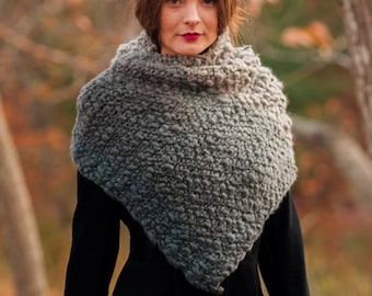 Dip Dyed Seed Stitch Bandana Cowl PDF KNITTING PATTERN