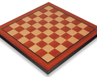 Padauk & Bird's Eye Maple Molded Edge Chess Board - 2.125" Squares