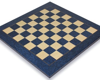 Blue Ash Burl & Erable High Gloss Deluxe Chess Board - 1.5" Squares