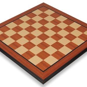 Mahogany & Maple Molded Edge Chess Board - 2&quot; Squares