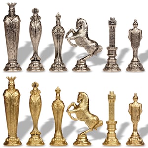 Renaissance Theme Metal Chess Set by Italfama