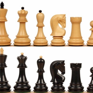 Zagreb Series Chess Set with Ebonized & Boxwood Pieces - 3.25&quot; King