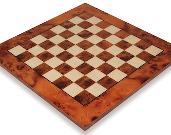Elm Burl & Erable Chess Board - 2.125" Squares