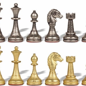 Small Metal Staunton Chess Set by Italfama