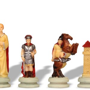 Rome Vs Egypt Theme Chess Set With Walnut & Maple Deluxe Board - Etsy