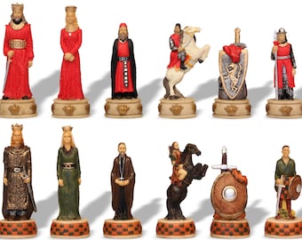 English & Scottish Hand Painted Theme Chess Set