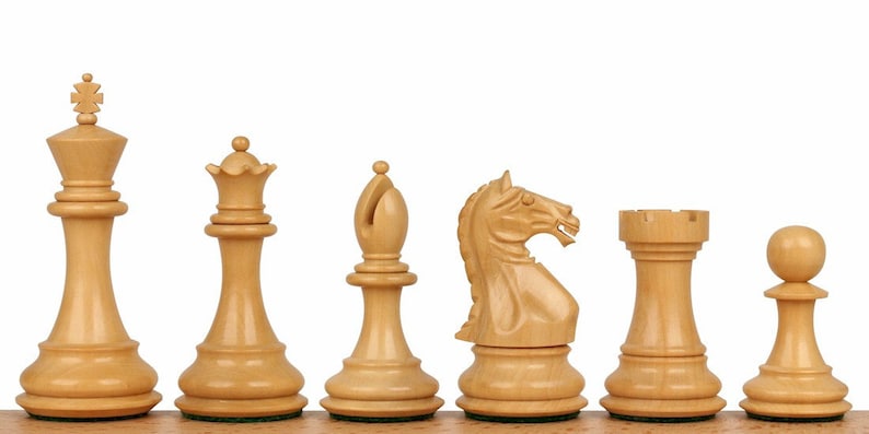 Fierce Knight Staunton Chess Set With Golden Rosewood & Boxwood Pieces ...
