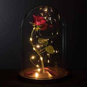 Enchanted Beauty and the Beast Rose 13” tall Life-Sized Christmas gift for her Valentine’s Day Wedding Anniversary Proposal Prom Promposal